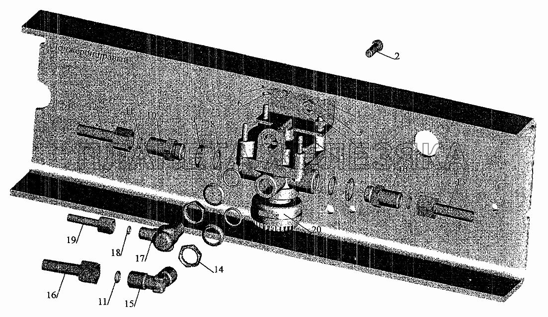 Установка ускорительного клапана и присоединительной арматуры на шасси на МАЗ-630305 под бетоносмеситель МАЗ-6303 (2005)